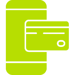 Icon of credit card and phone. Payment concept